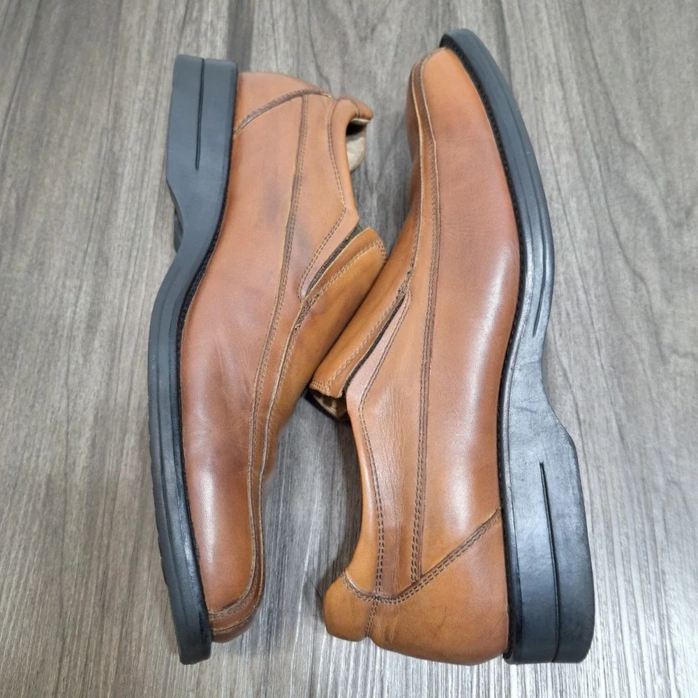 Steve Madden P-Rumba Mens Tan Brown Leather Bicycle Square Toe Loafers Size 10.5
